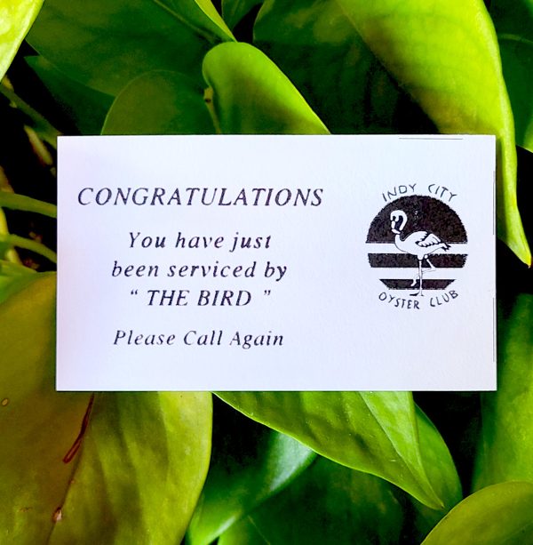 Indy City Oyster Club membership card